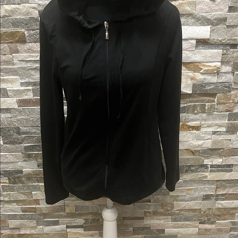 Danskin Now Black Hooded Utility Jacket - Picture 4 of 8